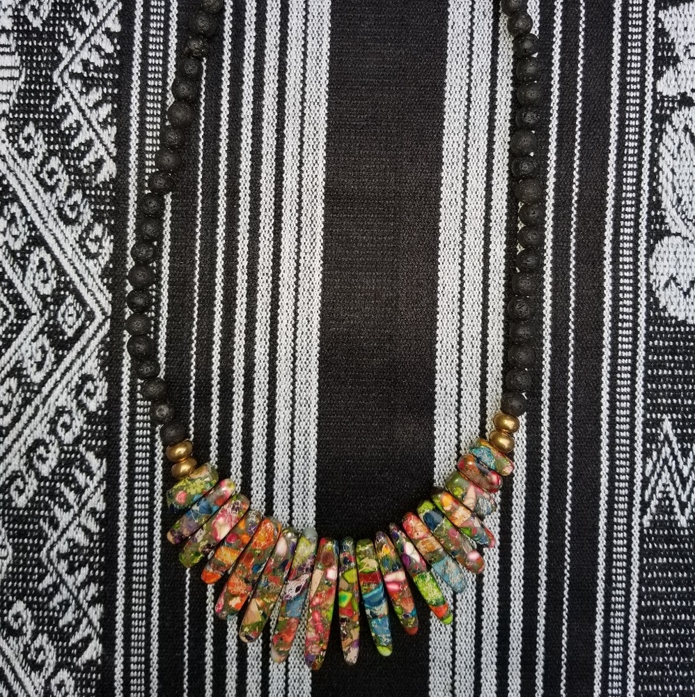 Beaded bib necklace